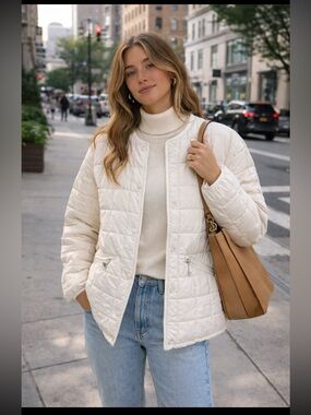 Rebecca Minkoff Puffer Jacket in warm Ivory. Women’s size Medium.
